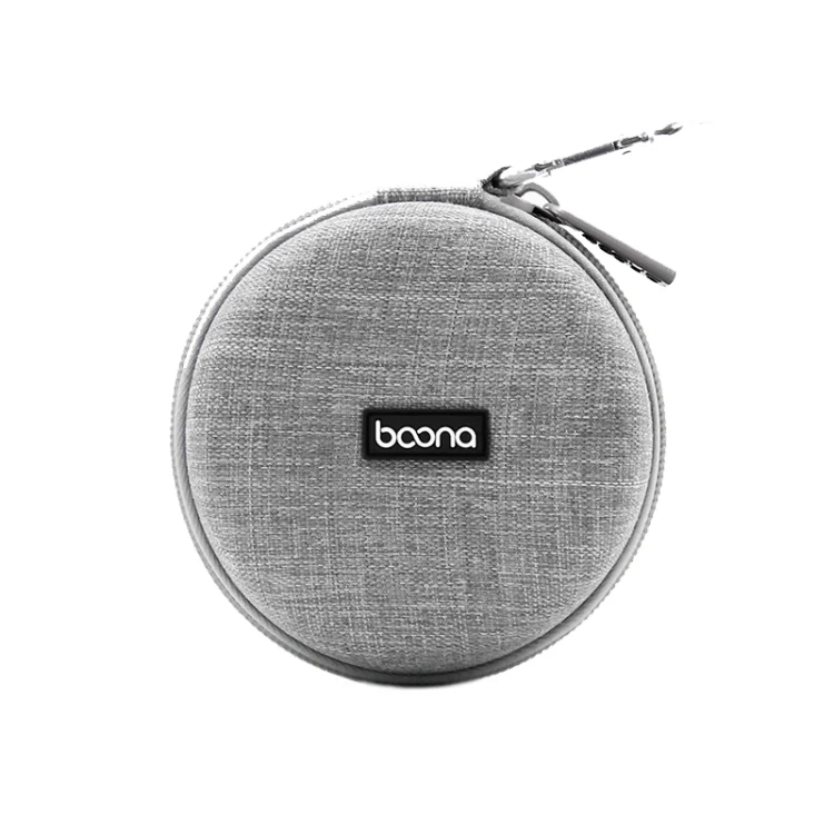 Baona BN-F009 Oxford EVA Storage Bag Box with Carabiner for Headphone / Earphone & Data Cable, Gray, Black