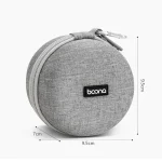 Baona BN-F009 Oxford EVA Storage Bag Box with Carabiner for Headphone / Earphone & Data Cable, Gray, Black - Image 3