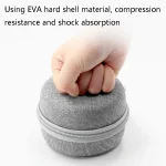 Baona BN-F009 Oxford EVA Storage Bag Box with Carabiner for Headphone / Earphone & Data Cable, Gray, Black - Image 4