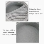 Baona BN-F009 Oxford EVA Storage Bag Box with Carabiner for Headphone / Earphone & Data Cable, Gray, Black - Image 6