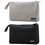 Baona BN-E002 Dual-layer Digital Storage Bag Data Cable Travel Organizing Bag, Grey, Black - Image 2