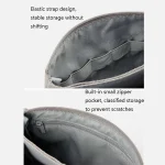 Baona BN-E002 Dual-layer Digital Storage Bag Data Cable Travel Organizing Bag, Grey, Black - Image 5