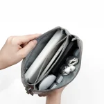 Baona BN-E002 Dual-layer Digital Storage Bag Data Cable Travel Organizing Bag, Grey, Black - Image 6