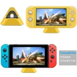 2 PCS DOBE TNS-19062 Host Charging Bottom Portable Triangle Game Console Charger For Switch / Lite, Yellow, Blue Green, Gray, Dynamic Green, Coral Red, Dynamic Blue - Image 3