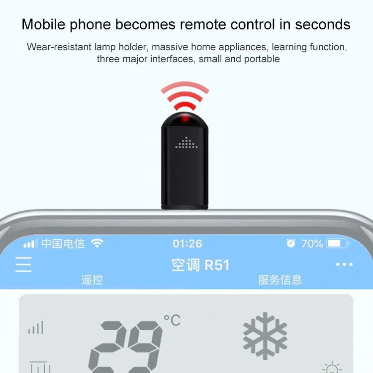 TBD0592870001_2.webp R09 Mobile Phone Intelligent Remote Control Infrared Mobile Phone Remote Control, Interface:, 8 Pin (Black), 8 Pin (Cyan), 8 Pin (Silver), Type-C (Black), Type-C (Cyan), Type-C (Silver)... - Image 3