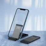 Oatsbasf 03637 Aluminum Alloy Mobile Phone Bracket Desktop Folding Portable Metal Rack, Black, White