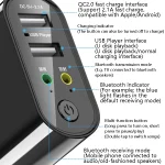 RAYEE K8 Bluetooth 5.0 Audio Receiver & Transmitter 2 in 1 Adapter Support 2.1A Fast Charge U Disk, US Plug - Image 3