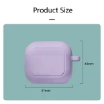 Silicone Shockproof Cover with Metal Buckle For AirPods 3, Night Green, White, Pink, Hyacinth Purple, Black, Midnight Blue - Image 3
