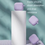 Silicone Shockproof Cover with Metal Buckle For AirPods 3, Night Green, White, Pink, Hyacinth Purple, Black, Midnight Blue - Image 4