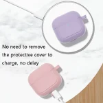 Silicone Shockproof Cover with Metal Buckle For AirPods 3, Night Green, White, Pink, Hyacinth Purple, Black, Midnight Blue - Image 5