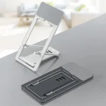 HZ10 Slim Portable Desktop Live Stand Multifunctional Folding Mobile Phone Holder, Gray, Silver - Image 2