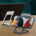 HZ10 Slim Portable Desktop Live Stand Multifunctional Folding Mobile Phone Holder, Gray, Silver - Image 3