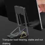 HZ10 Slim Portable Desktop Live Stand Multifunctional Folding Mobile Phone Holder, Gray, Silver - Image 5