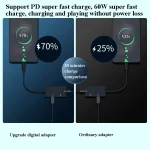 3 in 1 USB-C / Type-C Male to 3.5mm + PD 60W Female Charging & Digital Audio Adapter, Black, Grey - Image 6