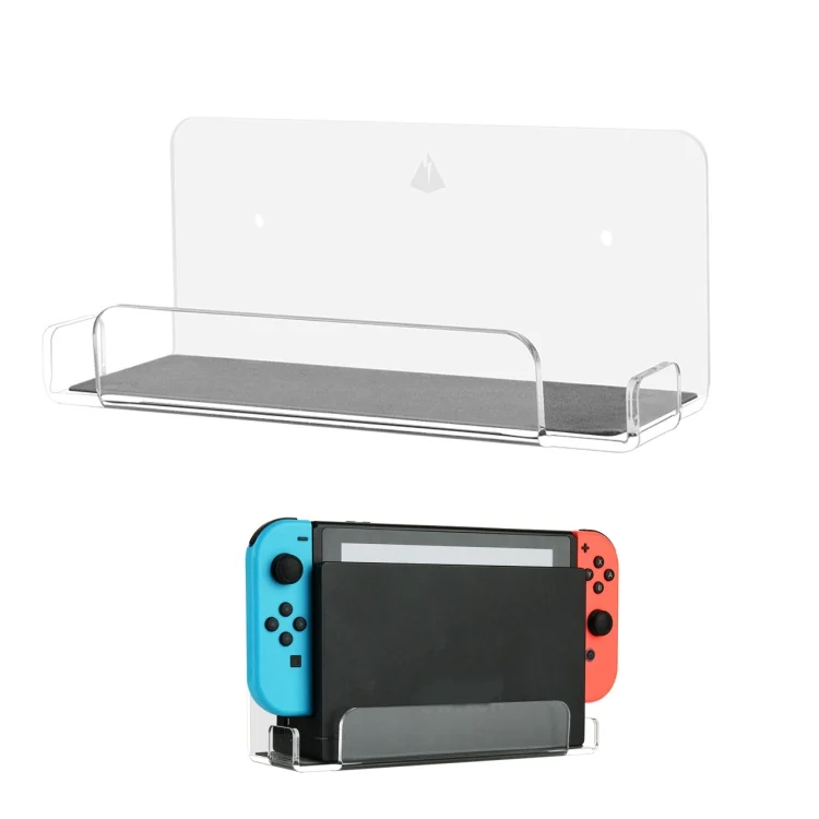 TBD0601609901B.webp Game Console Wall Storage Bracket Game Console Accessories Storage Rack For Nintendo Switch, Acrylic Transparent, Acrylic Black - Image 1