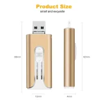 Micro USB + 8 Pin + USB 2.0 3 in 1 Mobile Phone Computer U-Disk, 32GB, 64GB - Image 3