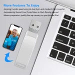 USB 3.0 + 8 Pin + USB-C / Type-C 3 in 1 Phone Computer Metal Rotatable U-Disk, 16 GB, 32GB, 64GB, 128GB, 256GB, 512GB - Image 6