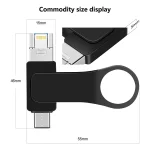 USB 3.0 + 8 Pin + USB-C / Type-C 3 in 1 Mobile Computer Metal U-Disk, 8GB, 16GB, 32GB, 64GB - Image 3