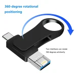 USB 3.0 + 8 Pin + USB-C / Type-C 3 in 1 Mobile Computer Metal U-Disk, 8GB, 16GB, 32GB, 64GB - Image 5