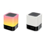 MUSKY Wireless Bluetooth Speaker Bedside Alarm Clock Touch Sensor Night Lamp Mini Speaker, Colorful Light, White Light - Image 2