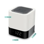 MUSKY Wireless Bluetooth Speaker Bedside Alarm Clock Touch Sensor Night Lamp Mini Speaker, Colorful Light, White Light - Image 3