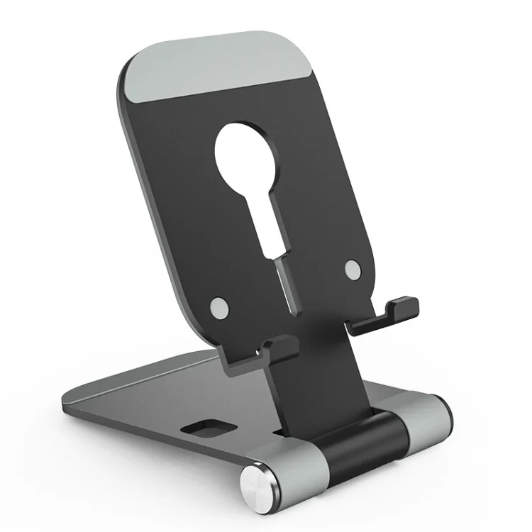 Magsafe Wireless Charging Stand Aluminum Alloy Folding Desktop Live Bracket, Silver, Dark Gray