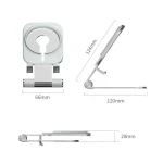 Magsafe Wireless Charging Stand Aluminum Alloy Folding Desktop Live Bracket, Silver, Dark Gray - Image 3