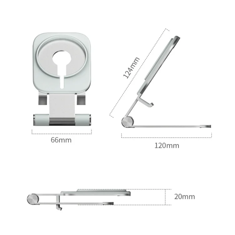 TBD0601675801_B2.webp Magsafe Wireless Charging Stand Aluminum Alloy Folding Desktop Live Bracket, Silver, Dark Gray - Image 3