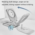 Magsafe Wireless Charging Stand Aluminum Alloy Folding Desktop Live Bracket, Silver, Dark Gray - Image 4