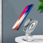 Magsafe Wireless Charging Stand Aluminum Alloy Folding Desktop Live Bracket, Silver, Dark Gray - Image 7