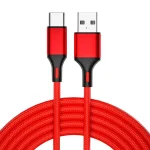 4 PCS 2.4A USB-C / Type-C to USB Braided Fast Charging Sync Data Cable, Length:, 0.25m (Red), 0.25m (Blue), 0.25m (Black), 0.25m (Silver), 1m (Red)
