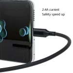 4 PCS 2.4A USB-C / Type-C to USB Braided Fast Charging Sync Data Cable, Length:, 0.25m (Red), 0.25m (Blue), 0.25m (Black), 0.25m (Silver), 1m (Red) - Image 6