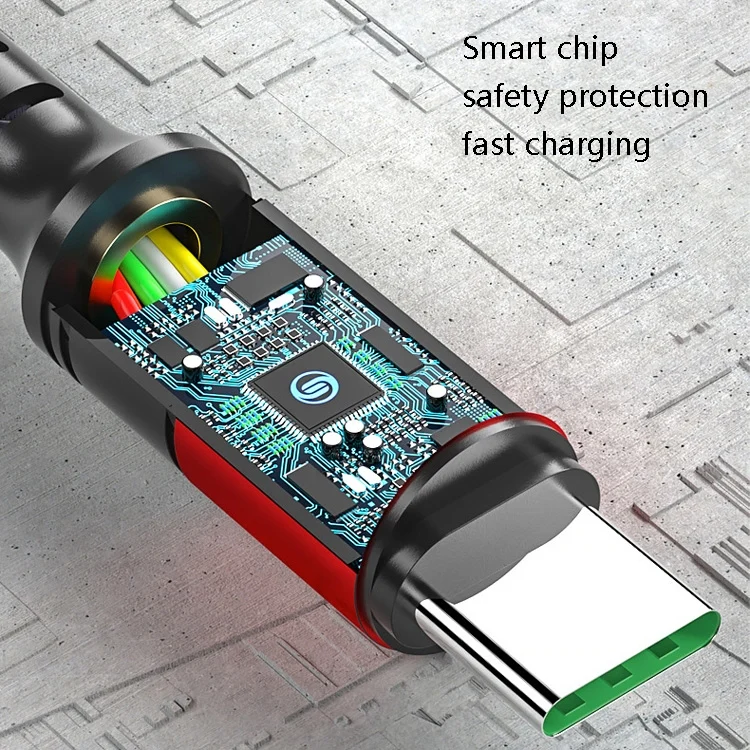 TBD0601678501_B3.webp 3 in 1 USB to Dual Type-C + Micro USB Quick Charging Sync Data Cable, Output:, 3A (Gold), 3A (Red), 3A (Black), 3A (Blue), 5A (Gold) - Image 4