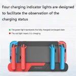 DOBE TNS-0122 4 In 1 Gamepad Charging Dock For Switch OLED, TNS-0122 Red Black, TNS-0122 White Black - Image 7