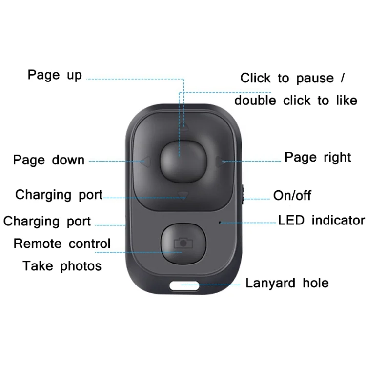TBD0601756301_B2.webp CDY001 Multifunctional USB Rechargeable Bluetooth Selfie Remote Control, CDY001 - Image 3