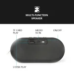 F3 Retro Wood-Grain Mini Bluetooth Speaker Support TF Card, Dark Grain, Shallow Grain - Image 5