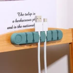 6 Holes Bear Silicone Desktop Data Cable Organizing And Fixing Device, 6 Holes - Image 5