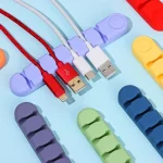 6 Holes Bear Silicone Desktop Data Cable Organizing And Fixing Device, 6 Holes - Image 6