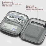 Baona BN-D004 Double-layer Data Cable Storage Bag Digital Accessories Finishing Bag, Grey, Black - Image 5