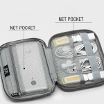 Baona BN-D004 Double-layer Data Cable Storage Bag Digital Accessories Finishing Bag, Grey, Black - Image 6