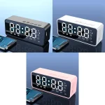 ZXL-G50 Mini Mirror Alarm Bluetooth Speaker Support TF Card, ZXL-G50 Black, ZXL-G50 White, ZXL-G50 Pink - Image 2