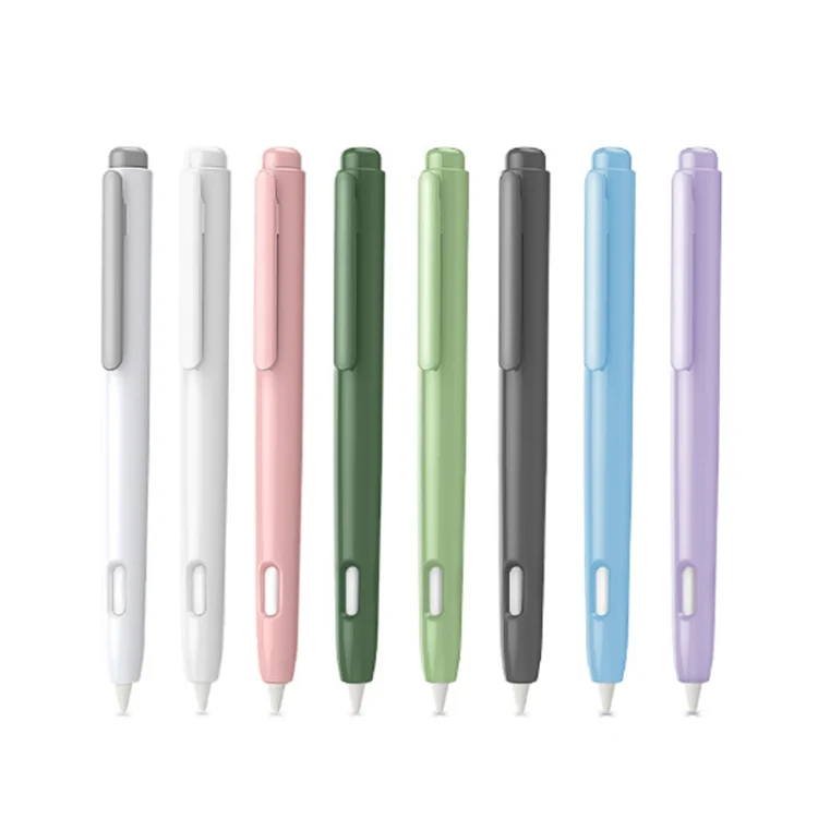 TBD0601810701_B1.webp Double-Click Automatic Retractable Stylus Pen Case For Apple Pencil 2, Gray, Pearl White, Pink, Army Green, Deep Space Gray, Blue, Grass Green, Purple - Image 2