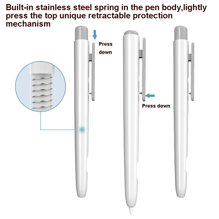 TBD0601810701_B2.webp Double-Click Automatic Retractable Stylus Pen Case For Apple Pencil 2, Gray, Pearl White, Pink, Army Green, Deep Space Gray, Blue, Grass Green, Purple - Image 3