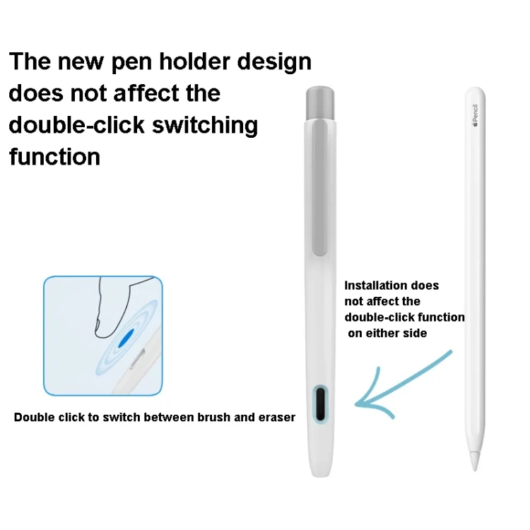 TBD0601810701_B3.webp Double-Click Automatic Retractable Stylus Pen Case For Apple Pencil 2, Gray, Pearl White, Pink, Army Green, Deep Space Gray, Blue, Grass Green, Purple - Image 4