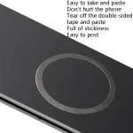 Ring Car Magnetic Suction Wireless Charger Lead Magnetic Ring Back Sticker, Color: Silver, Silver, Black - Image 5