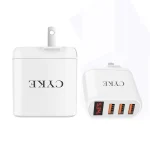 CYKE Smart Digital Display 3-Ports USB Travel Charger, US Plug-White, EU Plug-Black, EU Plug-White