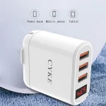 CYKE Smart Digital Display 3-Ports USB Travel Charger, US Plug-White, EU Plug-Black, EU Plug-White - Image 5