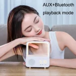 WH-J08 Home Portable Mini Bluetooth Speaker with Night Light, Basic Style, Clock Style - Image 5
