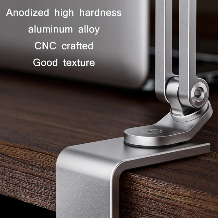 TBD0601869501_B4.webp P67 Desktop Folding Mobile Phone Chuck Holder For 4-13 Inch Mobile Phone/Tablet, Silver, Grey - Image 5