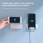 2 PCS  Punch-Free Wall-Mounted Rack Mobile Phone Charging Holder - Image 3